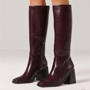 Women's Burgundy Leather Boots